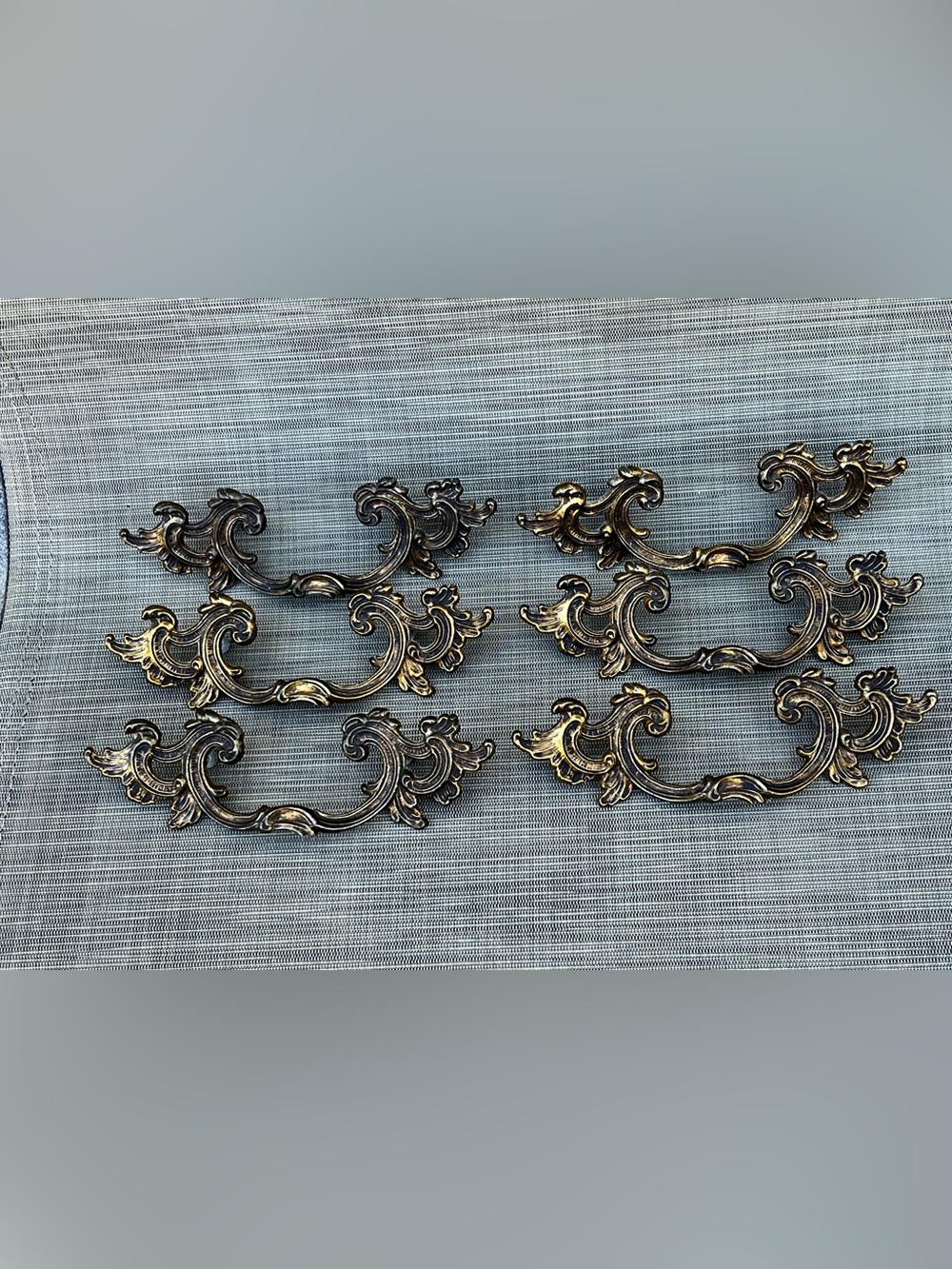 Vintage Brass Drawer Pulls, Set of 6, Keeler Brass Company